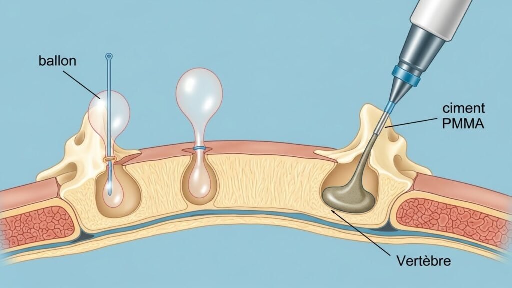 Procédure Kyphoplastie (Vue Schématique)