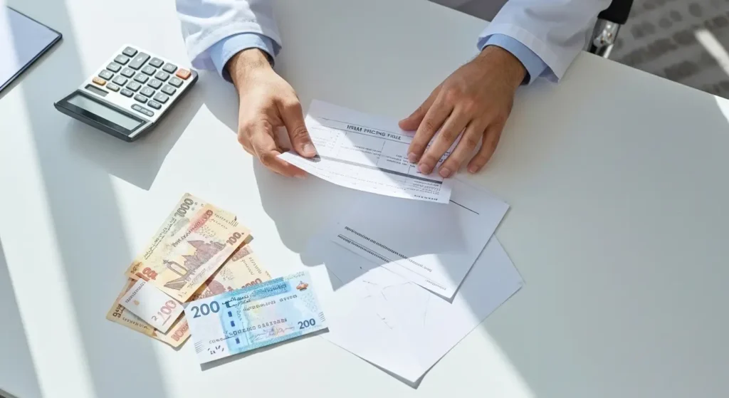Calcul des tarifs IRM à Agadir avec documents médicaux et dirhams marocains