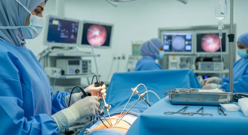 Chirurgie cœlioscopique mini-invasive pour ablation de kyste ovarien au Maroc