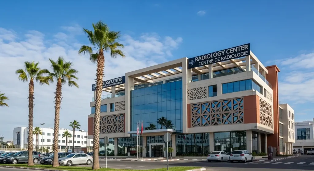 Façade d'un centre de radiologie privé moderne à Casablanca