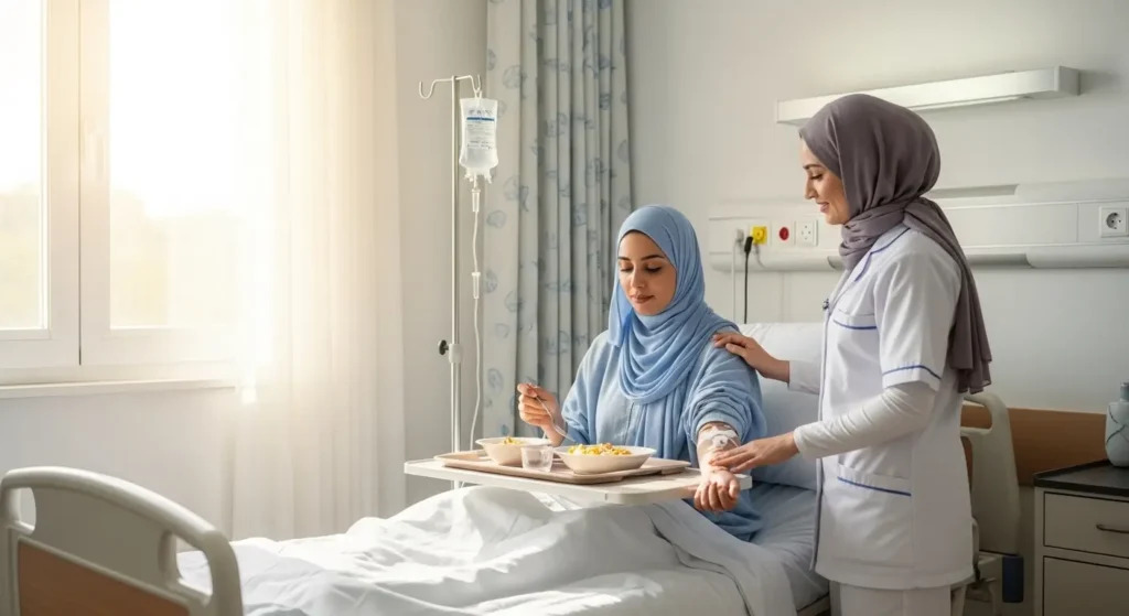 Patient en convalescence après traitement docclusion intestinale dans hôpital marocain