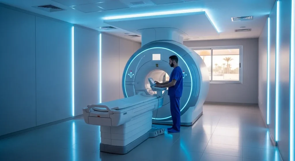 Salle d'IRM moderne dans une clinique privée de radiologie à Marrakech