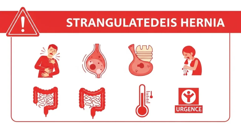 Signes durgence dune hernie abdominale étranglée nécessitant consultation immédiate aux urgences
